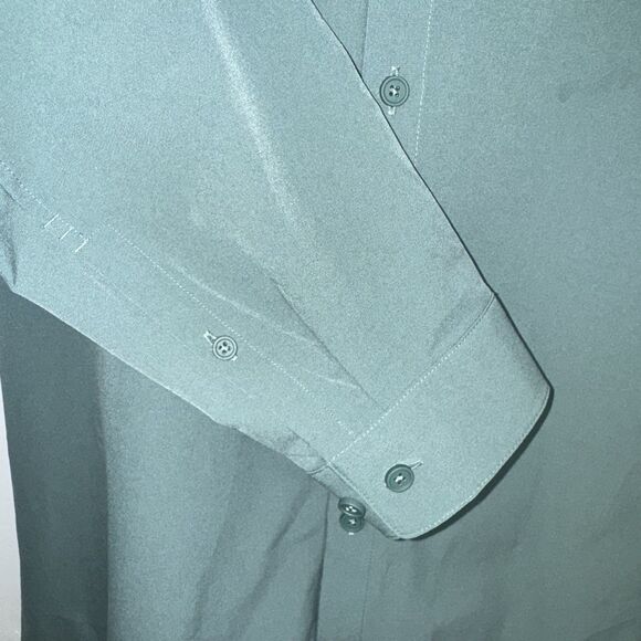 Lululemon Commission Shirt Teal Green Long Sleeve Button Up Stretch Men Large - Picture 5 of 12